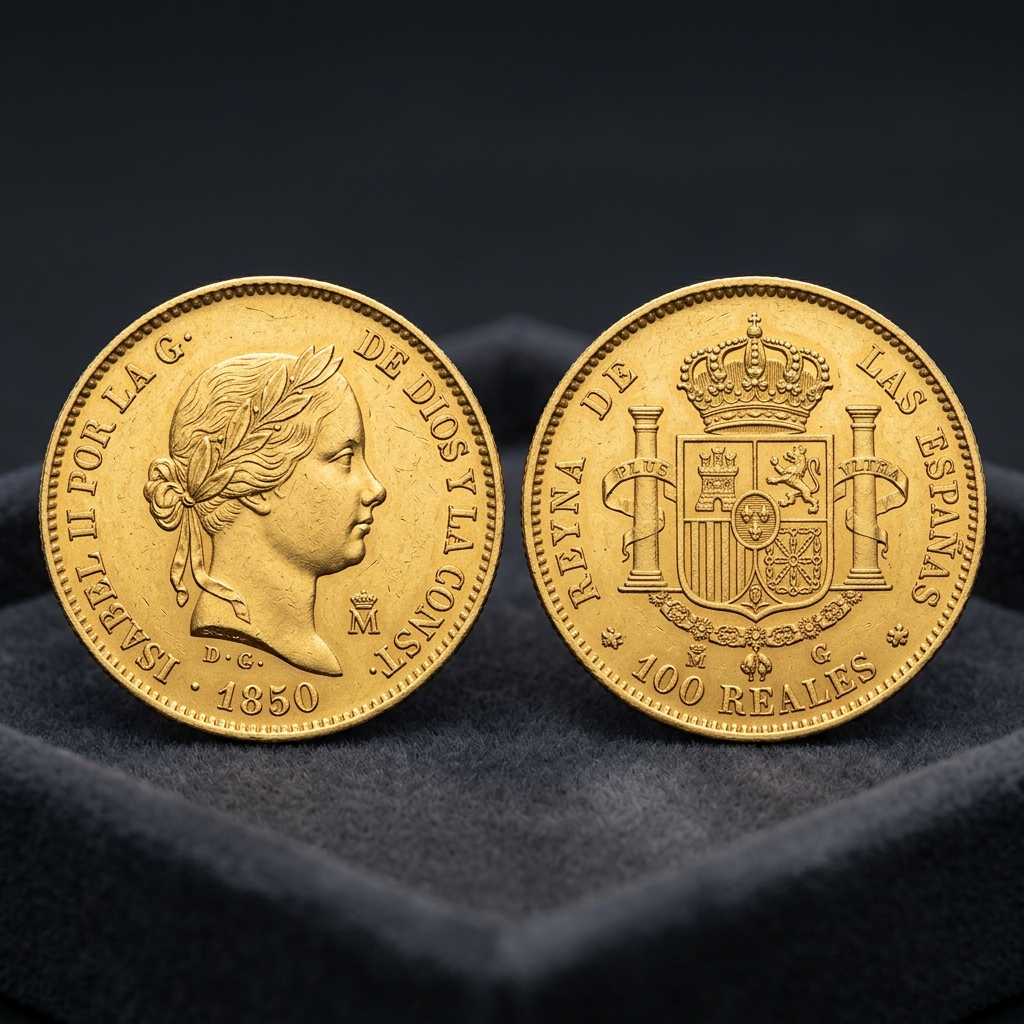 Anverso y reverso de Isabelinas de Oro