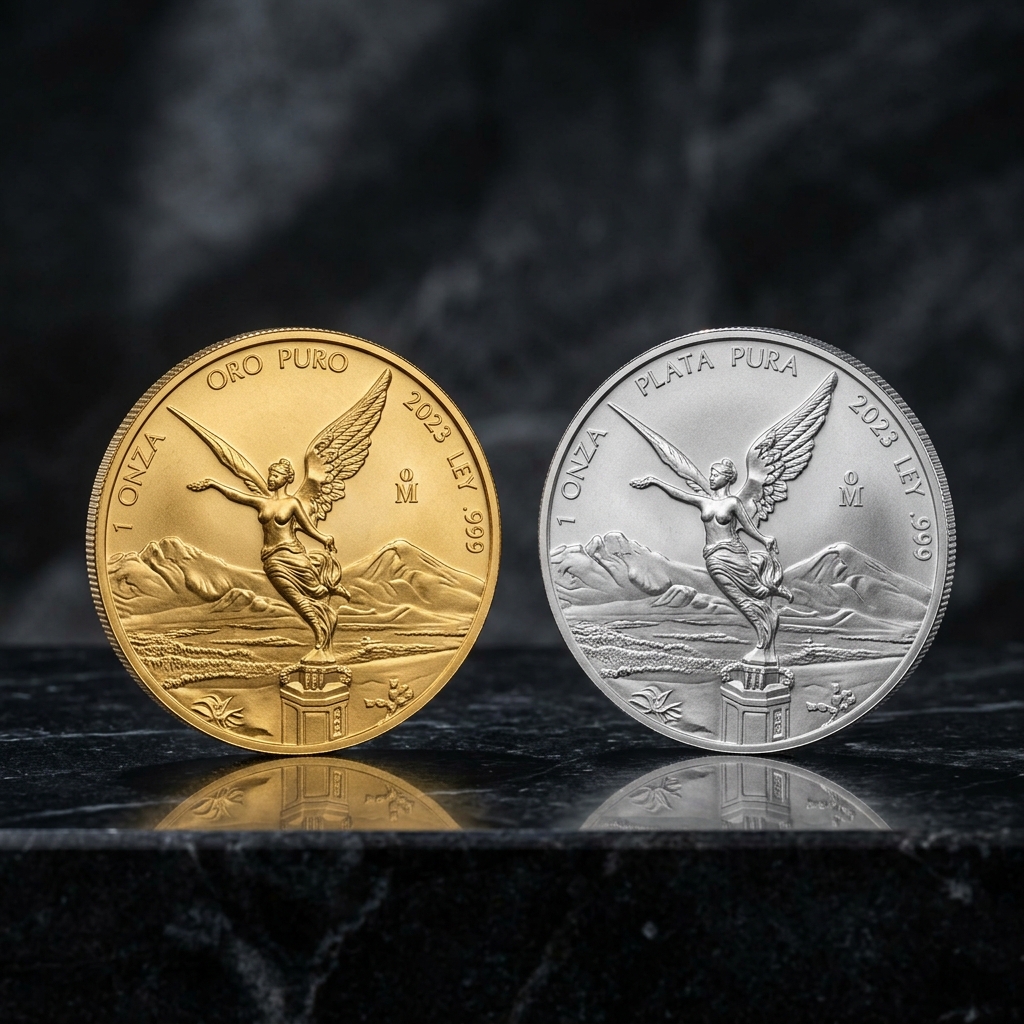 Showcase de la moneda Libertad Mexicana