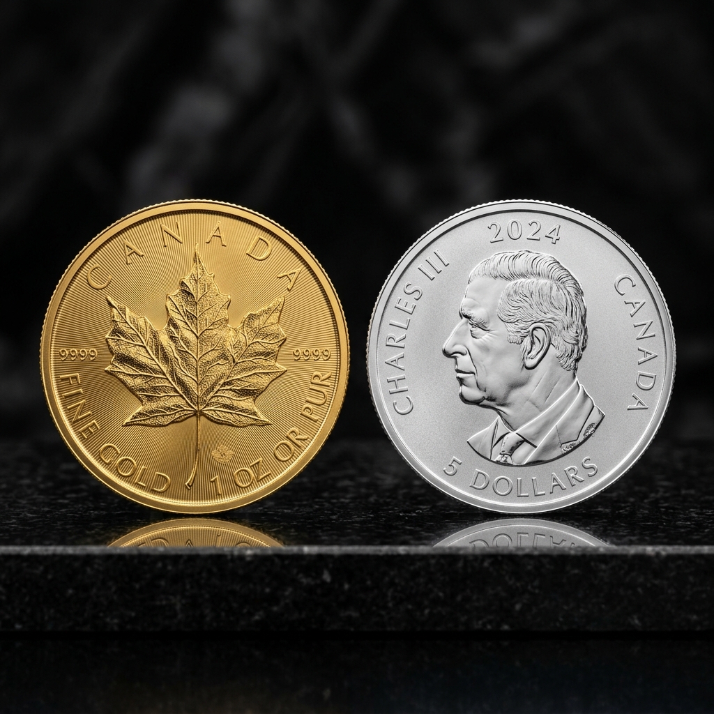 Showcase de la moneda Maple Leaf Canadiense